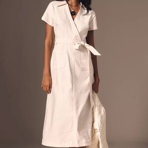 Maeve 'The Colette' Wrap Midi Dress in Honey